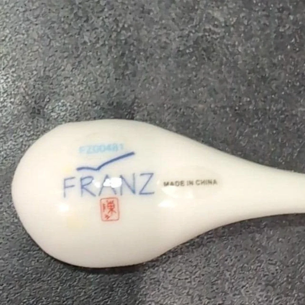 Franz Sculptured Porcelain Spoon FZ00481, Spring Freesia Design, Art Collectible
